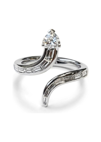 Кольцо Damiani Fantasy Cut Белое золото