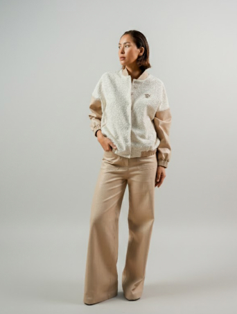 Бомбер Zardozi Shades of White Шерсть