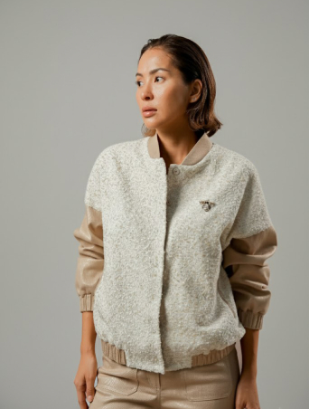 Бомбер Zardozi Shades of White Шерсть
