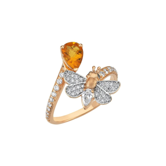 Кольцо BeeGoddess Honeycomb Розовое золото