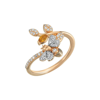 Кольцо BeeGoddess Honeycomb Розовое золото