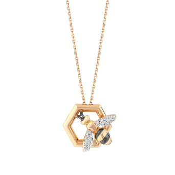 Колье BeeGoddess Honeycomb Розовое золото