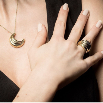 Кольцо Damiani Spicchi luna Розовое золото