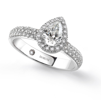 Кольцо Damiani Minou full pavè Белое золото