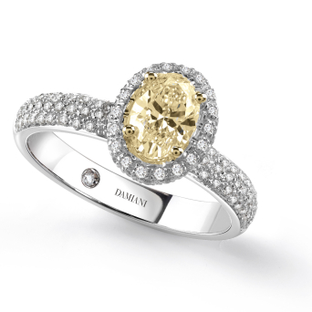 Кольцо Damiani Minou full pavè Белое золото
