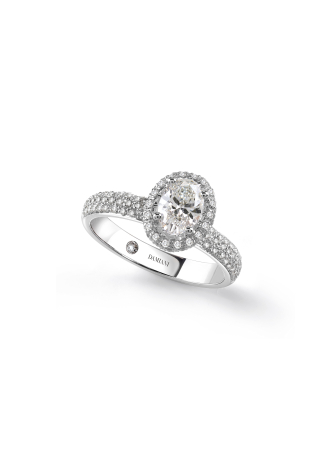 Кольцо Damiani Minou full pavè Белое золото