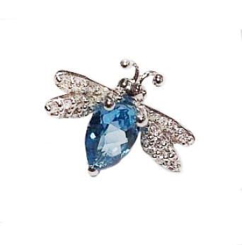 Моно серьга BeeGoddess Bee Белое золото