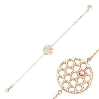 Браслет BeeGoddess Honeycomb Розовое золото