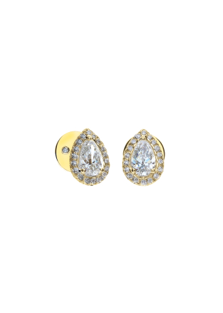 Серьги Damiani Minou full pavè Желтое золото