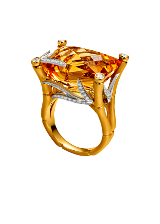 Кольцо CarreraYCarrera Bambu Белое/желтое золото