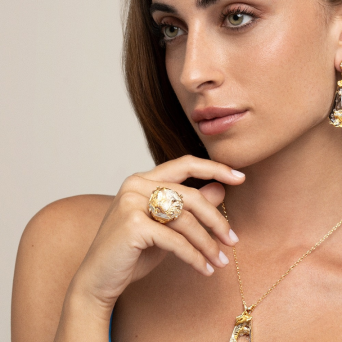 Кольцо CarreraYCarrera Sirena Burbuja Желтое золото