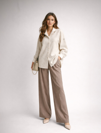 ZARDOZI Рубашка Zardozi Denim Хлопок Бежевый M