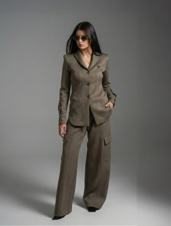 ZARDOZI Рубашка Zardozi Wool Полиэстер Хакки M