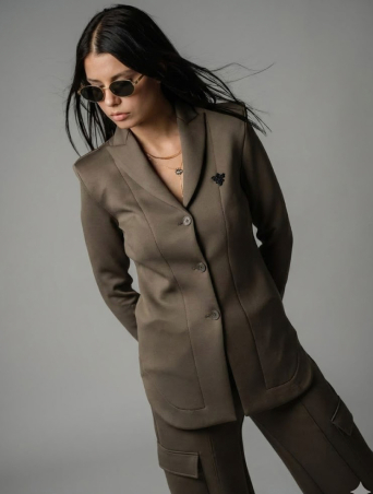 ZARDOZI Рубашка Zardozi Wool Полиэстер Хакки M