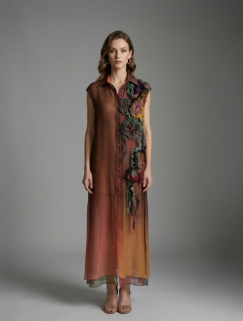 ZARDOZI Рубашка Zardozi Be woman Шифон Деградэ M