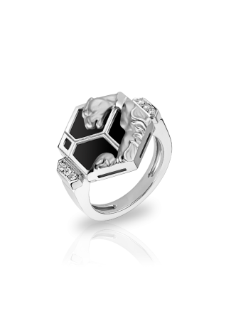 Кольцо Carrera Hexagon Белое золото