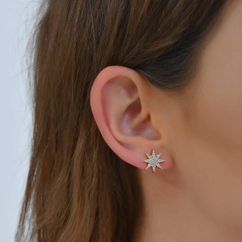 Серьги Bee Goddess Venus Star Розовое золото