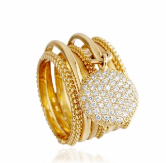 Кольцо CarlaAmorim Anchor Желтое золото