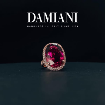 Кольцо Damiani Minou full pavè Розовое золото