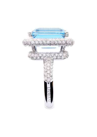 Кольцо Damiani Minou full pavè Белое золото