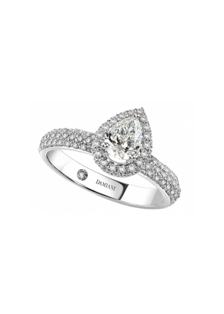 Кольцо Damiani Minou full pavè Белое золото