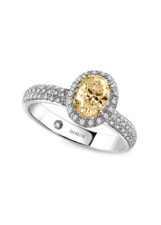 Кольцо Damiani Minou full pavè Белое золото