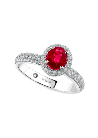 Кольцо Damiani Minou full pavè Белое золото