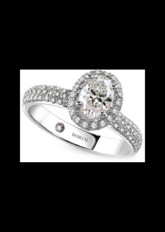 Кольцо Damiani Minou full pavè Белое золото