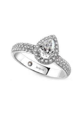 Кольцо Damiani Minou full pavè Белое золото