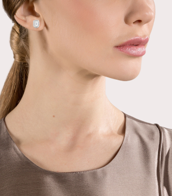 Серьги Damiani Minou full pavè Белое золото