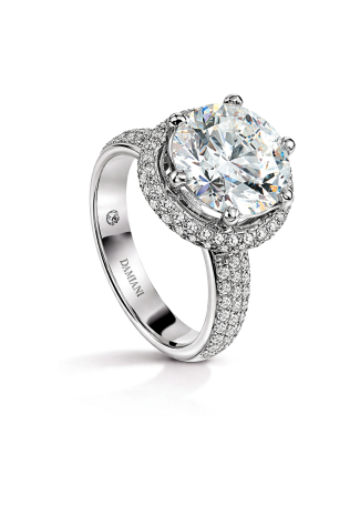 Кольцо Damiani Minou full pavè Белое золото