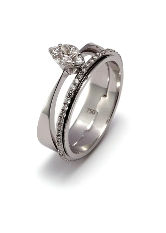 Кольцо RF Mosaic Белое золото