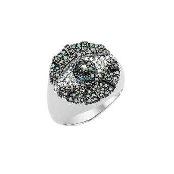Кольцо BeeGoddess Eye Light Белое золото