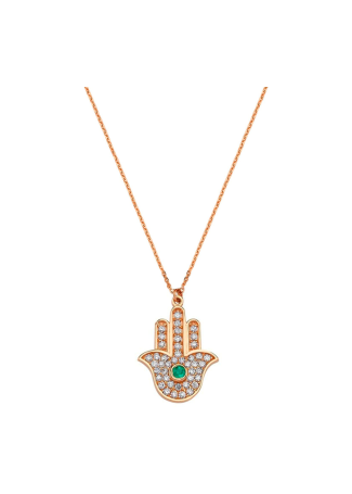 Колье Bee Goddess Hamsa Розовое золото