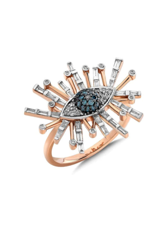 Кольцо Bee Goddess Eye Light Розовое золото