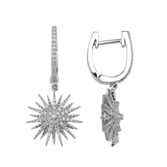 Серьги BeeGoddess Jardin Star Белое золото