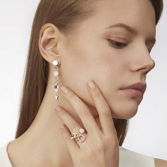 Серьги BeeGoddess Honeycomb Розовое золото