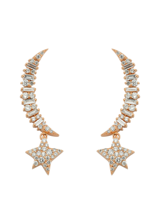 Earrings Bee Goddess Sirius Star Rose Gold