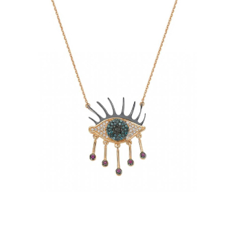 Колье BeeGoddess Eye Light Розовое золото