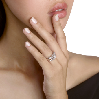 Кольцо Damiani Mimosa Flexi Белое золото