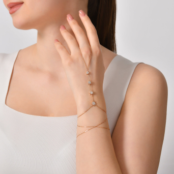 Браслет-Кольцо Bee Goddess Venus Star Розовое золото