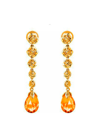 Серьги CarreraYCarrera Jardin de rosas Желтое золото