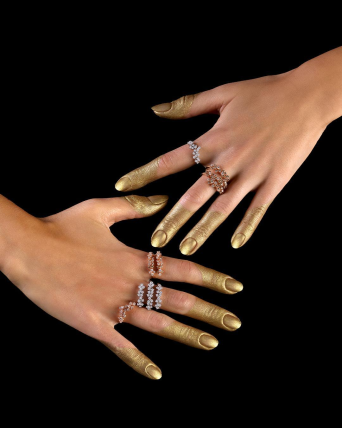 Кольцо Damiani Mimosa Flexi Розовое золото