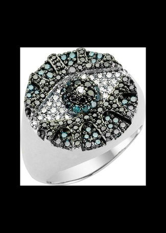 Сақина Bee Goddess Eye Light Ақ алтын, Сары алтын