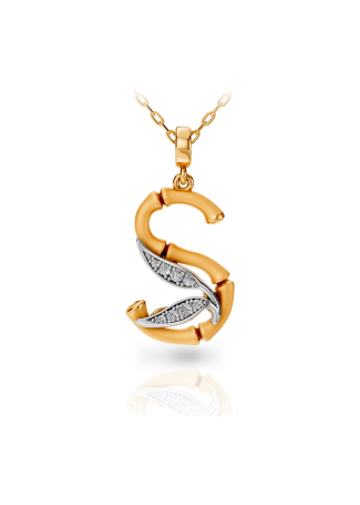 Necklace CarreraYCarrera Bamboo White/Yellow Gold, Yellow Gold