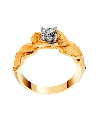 Кольцо CarreraYCarrera Solitario Juntos Желтое золото