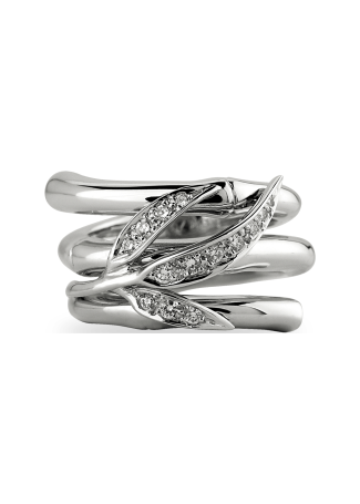 Кольцо CarreraYCarrera Bambu Белое золото