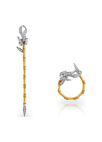 Earrings CarreraYCarrera Bamboo Yellow Gold, White Gold