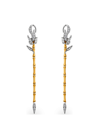 Earrings CarreraYCarrera Bamboo Yellow Gold, White Gold
