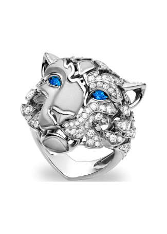 Сақина, алқа CarreraYCarrera Irbis Сары алтын, Ақ алтын